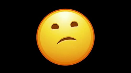 Animated Worried Disappointed Emoji Face Seamless Loop
