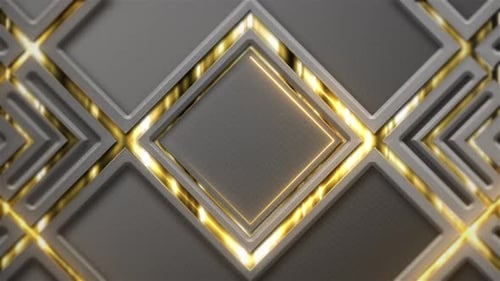 Abstract Golden Geometric Seamless Loop Background