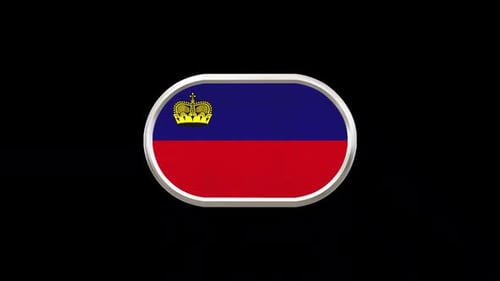 Liechtenstein Flag 3D Spinning Button Animation