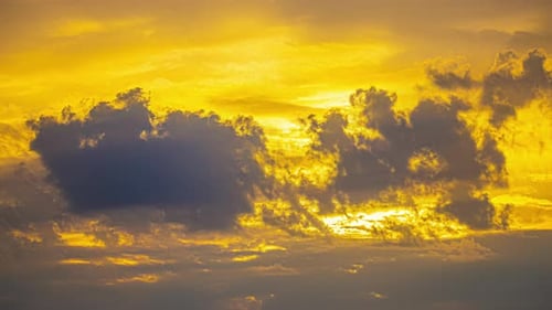 Time Lapse of Golden Clouds at Sunset