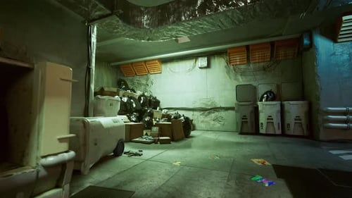 Abandoned Grungy Futuristic Industrial Corridor Environment