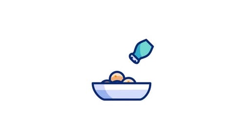 Animated Flat Design Food and Cooking Icons Pack