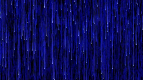 Abstract blue color falling bright particles background.