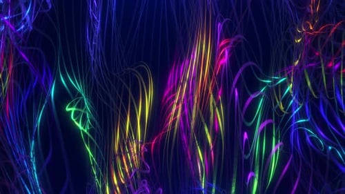 Abstract futuristic background with wave lines and curves. multicolor laser lines moving and glowing