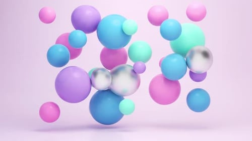 Dynamic Bouncing 3D Spheres Abstract Background Loop