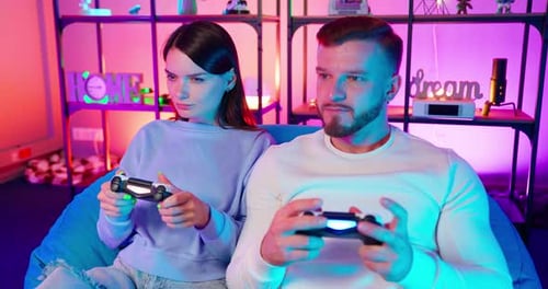 Gamers Play Game Joystick