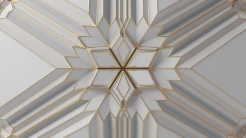 Abstract Geometric Pattern with Expanding Gold Lines Animation