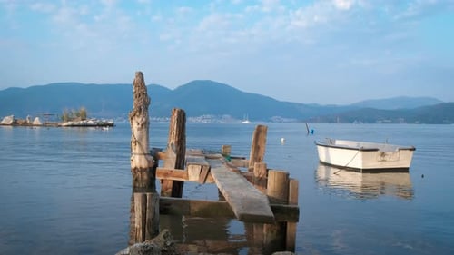 Handmade Fishing Pier in Summer