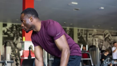 Man Lifting Weights in Gym for Fitness