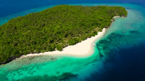 Tropical Island on the Attole Top View Mahaba Island Philippines