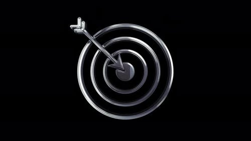 Target business strategy metal symbol loop rotating
