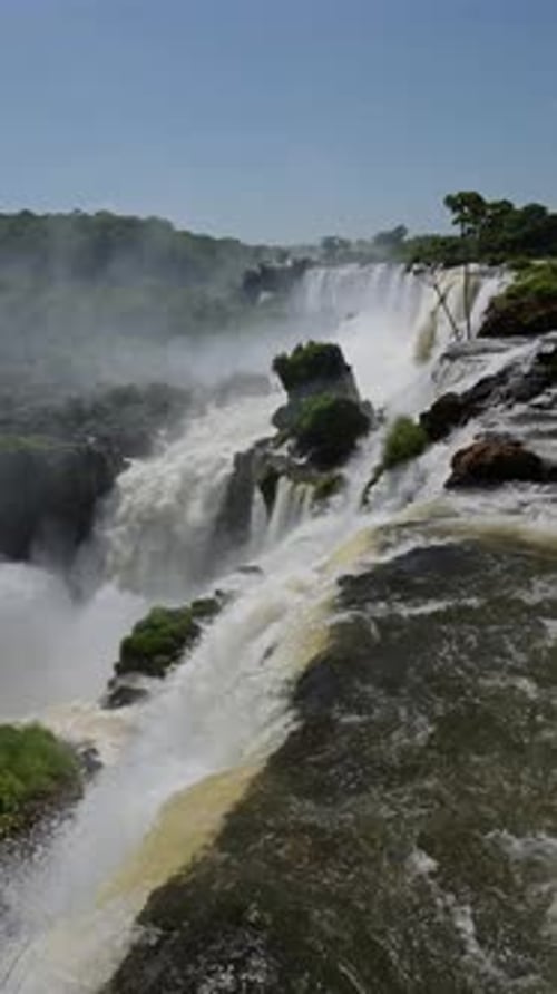 Argentina Iguazu Falls Waterfall Scenery, Vertical Video for Social Media Instagram Reels and Tiktok