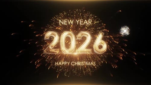 Golden 2026 New Year and Christmas Festive Title Animation