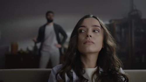 Upset Woman During an Argument Indoors