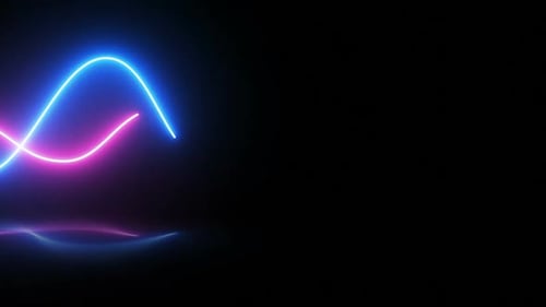 Neon Light Beam Wave