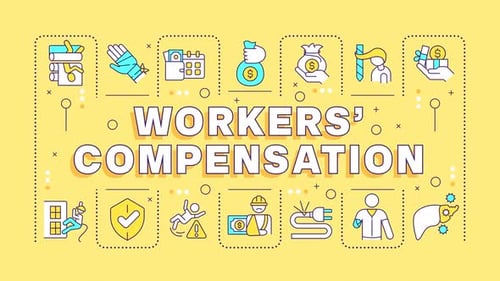 Flat Design Workers' Compensation Animated Explainer Icons