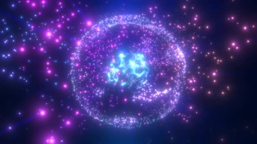 Dynamic Glowing Particle Sphere Animation
