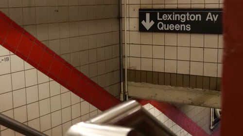 New York Subway Station Interior Text Sign Manhattan Underground Metropolitan United States Metro
