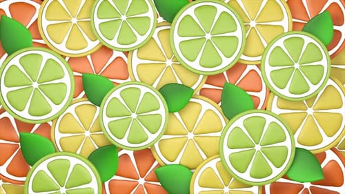3D Fruit Slices Pop-Up Reveal