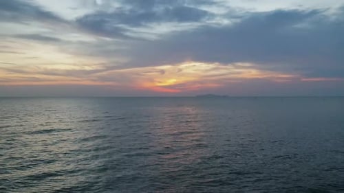 Time lapse of Majestic sunset or sunrise landscape at the sea. Amazing light of nature cloudscape sk