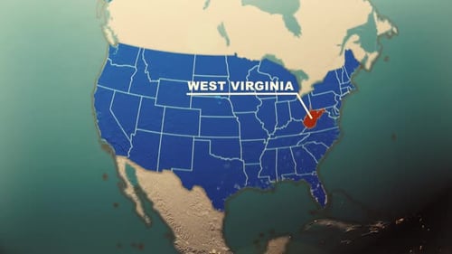 Animated World Map Zooming to USA State Location