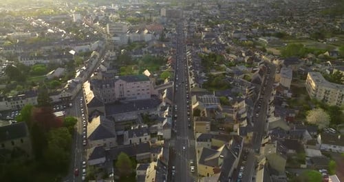 Cityscape of Le Mans It is a City in France on the Sarthe River Filmed During the Summer Le Mans is