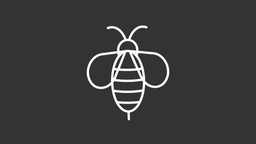 Minimalist Animated Bee Line Art Icon