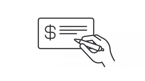 Hand Writing on Check Minimal Line Icon Animation