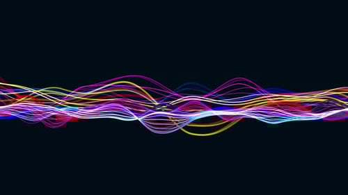 Abstract Digital wave with flowing Particles lines light motion loop Backgrounds Animation. Vd 398