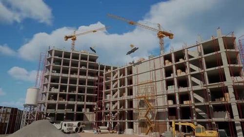 Obras de construcción de nuevos rascacielos