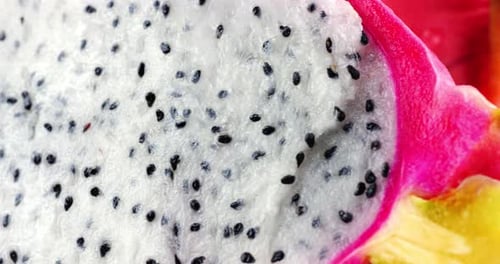 Dragon Fruit Close Up Cut in Half