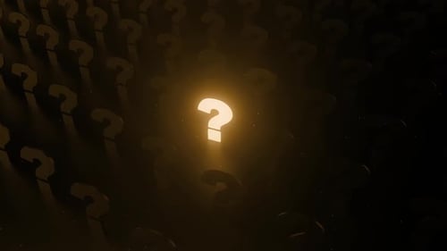 Points d'interrogation contenant des particules de poussière