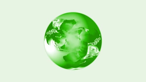 animated glob earth rotation on white motion background on spinning