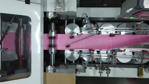 Automated Machine for Processing Polyethylene Film Packaging Production Concept