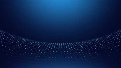 Futuristic Blue Digital Wave Dots Loop Background