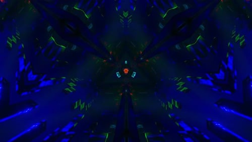 Kaleidoscope of blue and green design. Kaleidoscope VJ loop