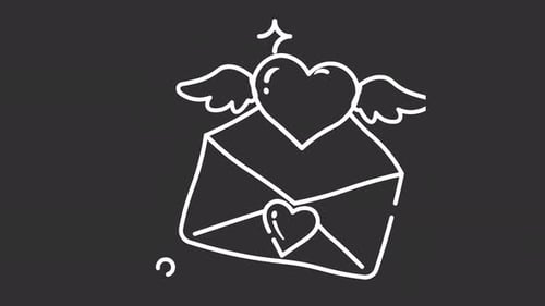 Animated Sketch Love Letter with Flying Heart