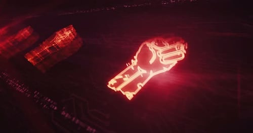Fight freedom rebelion with fist symbols loop cyber loop concept