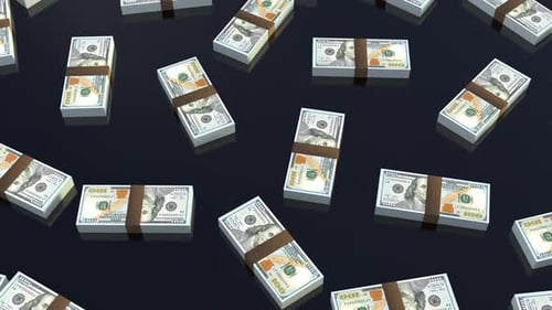 Modern Animated Stacks of US Dollar Bills Floating