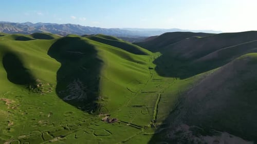 Aerial view of the Green Mountains and peaceful nature. heaven, green hills, peaceful nature, Afghan