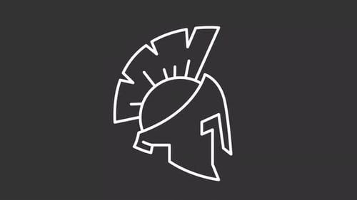 Minimalist Spartan Helmet Outline Reveal Animation