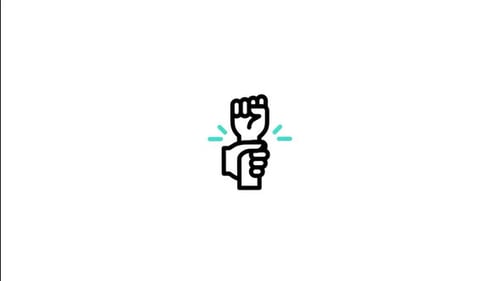 Animated Minimalist Line Art Peace Sign Hand Reveal
