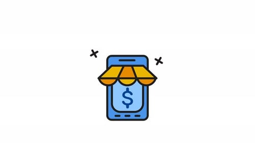 Animated Modern Mobile E-commerce Store Icon