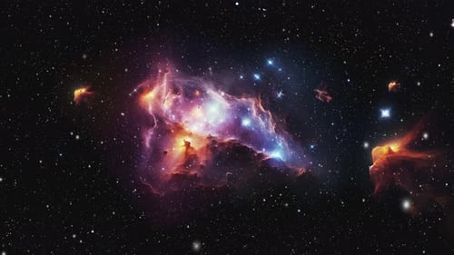Vibrant Cosmic Nebula and Twinkling Stars Space Background