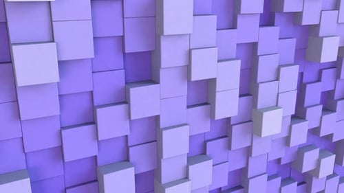 Abstract Geometric Purple Cubes Animated Background
