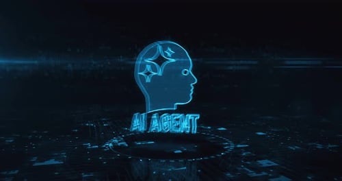 Artificial intelligence AI agent symbol cyber concept