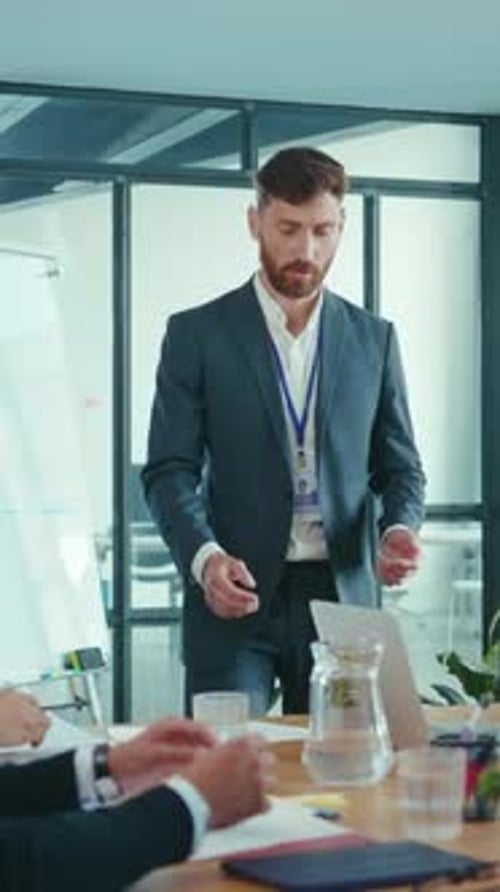 A Dynamic Business Presentation in a Modern and Professional Office Setting for Collaboration