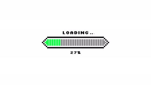 Einfache grüne pixelige UI-Ladeleiste