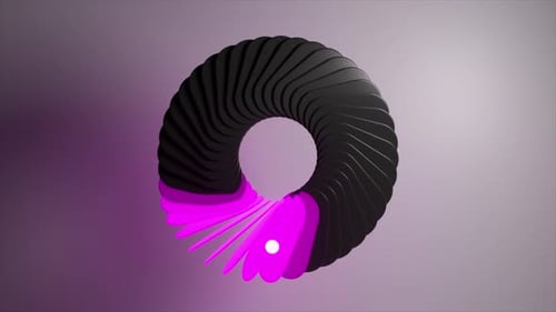 Black Ring with Segments Opening and Closing Revealing a Glowing Light Inside The Light Changes