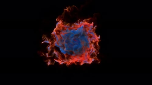 Abstract Blue Red Liquid Smoke Burst Transition